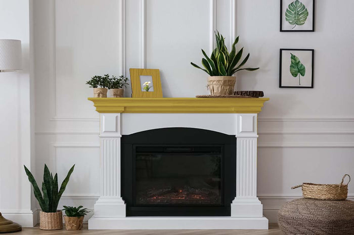 Retique It Wood'n Kit Large in Old Oak for interior wood finishing, shown on a fireplace mantle with a grained finish.