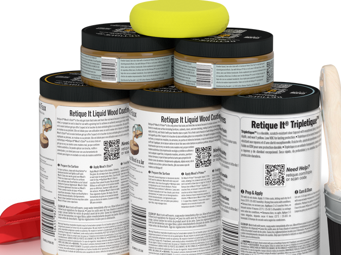 Large Wood'n Kit by Retique It in Pickled Oak finish, featuring interior top coat for multi-purpose wood finishing.