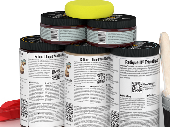 Large Red Mahogany Wood'n Finish Kit by Retique It for interior wood projects, featuring multi-purpose wood coating and top coat.