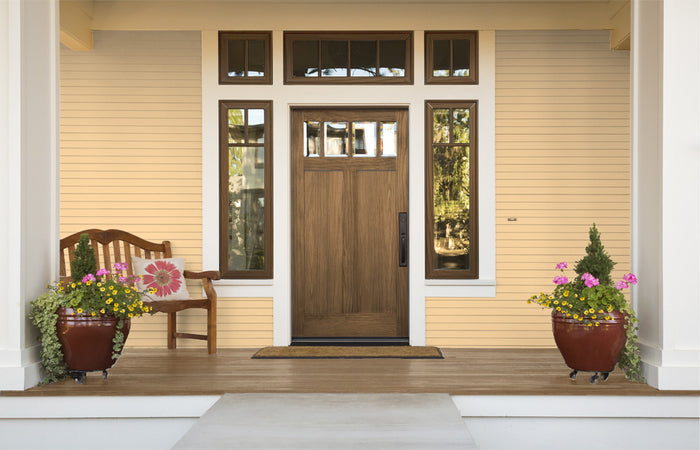 Retique It Wood'n Kit in Modern Walnut finish for exterior doors, featuring a durable wood finish with topcoat application.