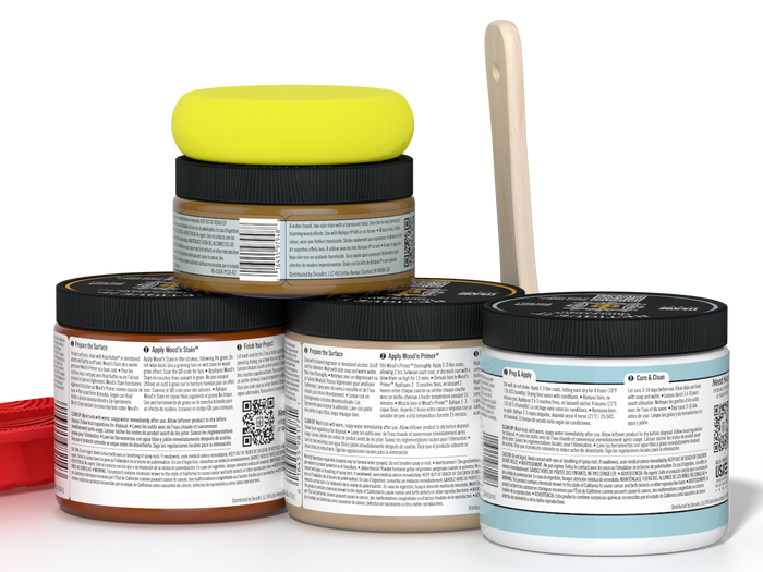Back view of Retique It Multi-purpose Wood'n Kit Cedar interior top coat showing the kit components and packaging.