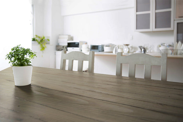 Rustic tabletop with natural wood finish using Retique It Wood'n Kit Drift Wood interior top coat, showcasing a smooth, finished surface.