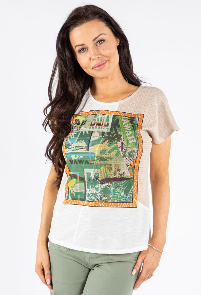 Multi Textured Graphic Top