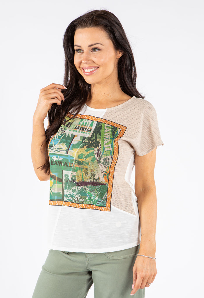 Multi Textured Graphic Top