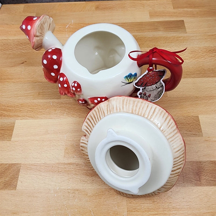 Mushroom Teapot by Blue Sky Heather Goldminc Ceramics Floral Decor Tea Pot