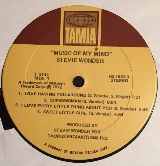 Music Of My Mind (1st, US Press)