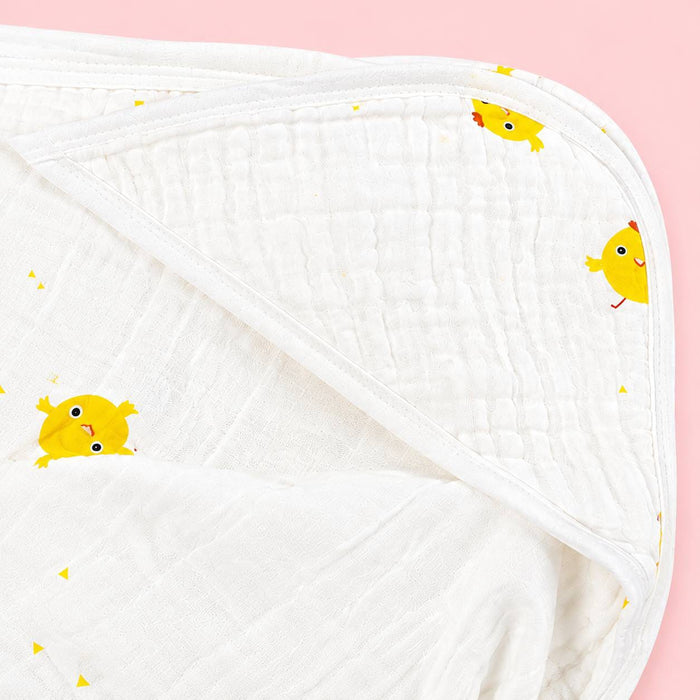 Muslin Baby Wrapper – Cute Chick Print | Soft & Breathable Baby Wrap for Newborns