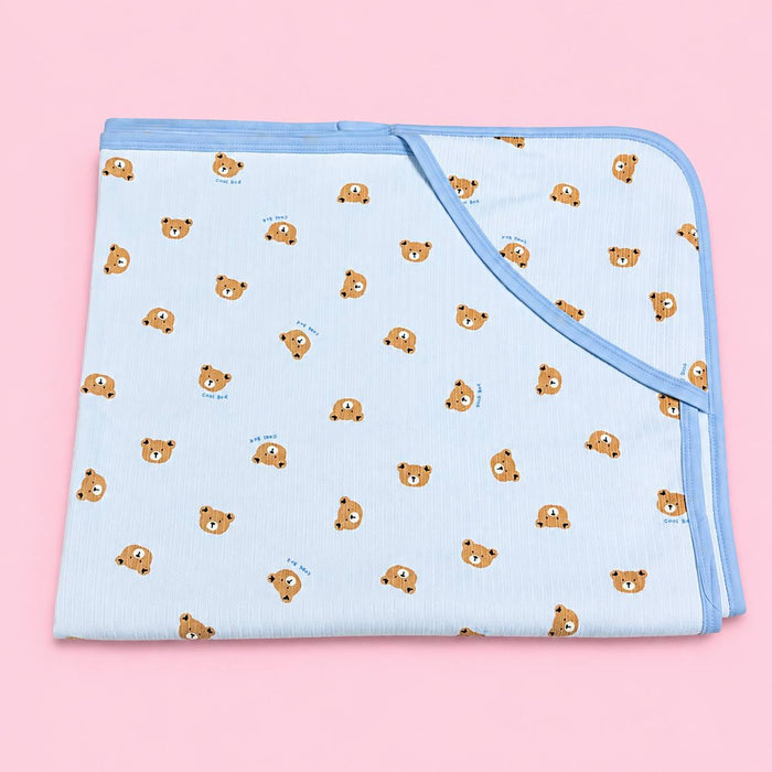 Muslin Baby Wrapper – Cute Teddy Bear Print | Soft & Breathable Baby Wrap for Newborns