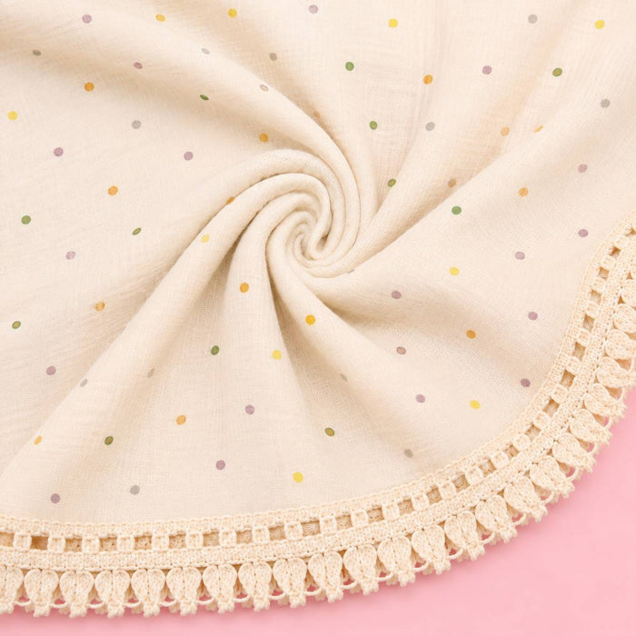 Muslin Swaddle Beige Dot – Soft & Breathable Baby Swaddle