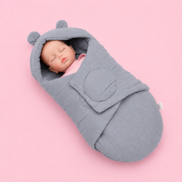 Muslin swaddle wrapper | Plain Colours | Crinkled Muslin | Grey