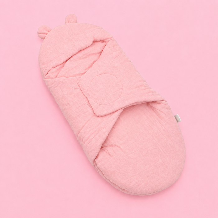 Muslin swaddle wrapper | Plain Colours | Crinkled Muslin | Pink