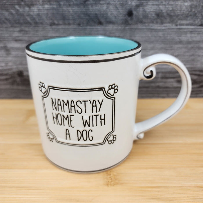 Namast'ay Home With A Dog Coffee Mug Embossed Beverage Tea Cup 21oz (621ml)
