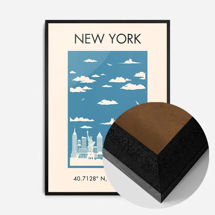 21x30cm | 8¼ x 11¾in / Black Wood Frame