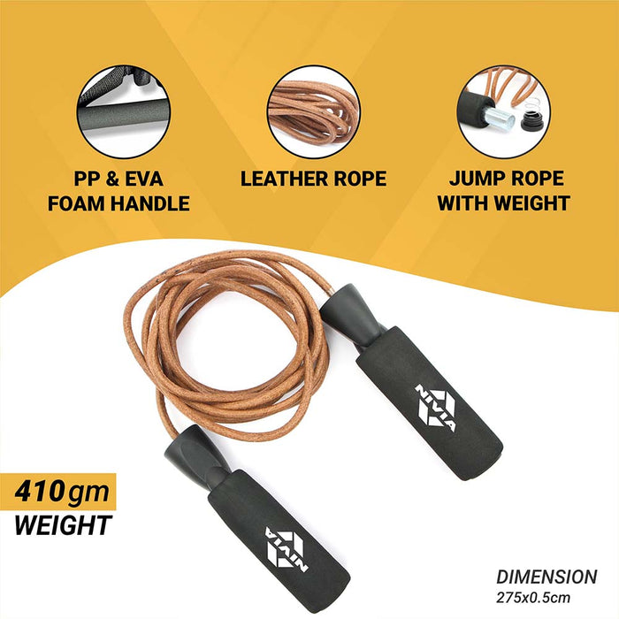Nivia Leather Jump Rope with weight