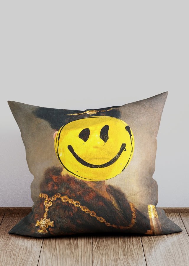 Nobleman Smiley Altered Art Cushion