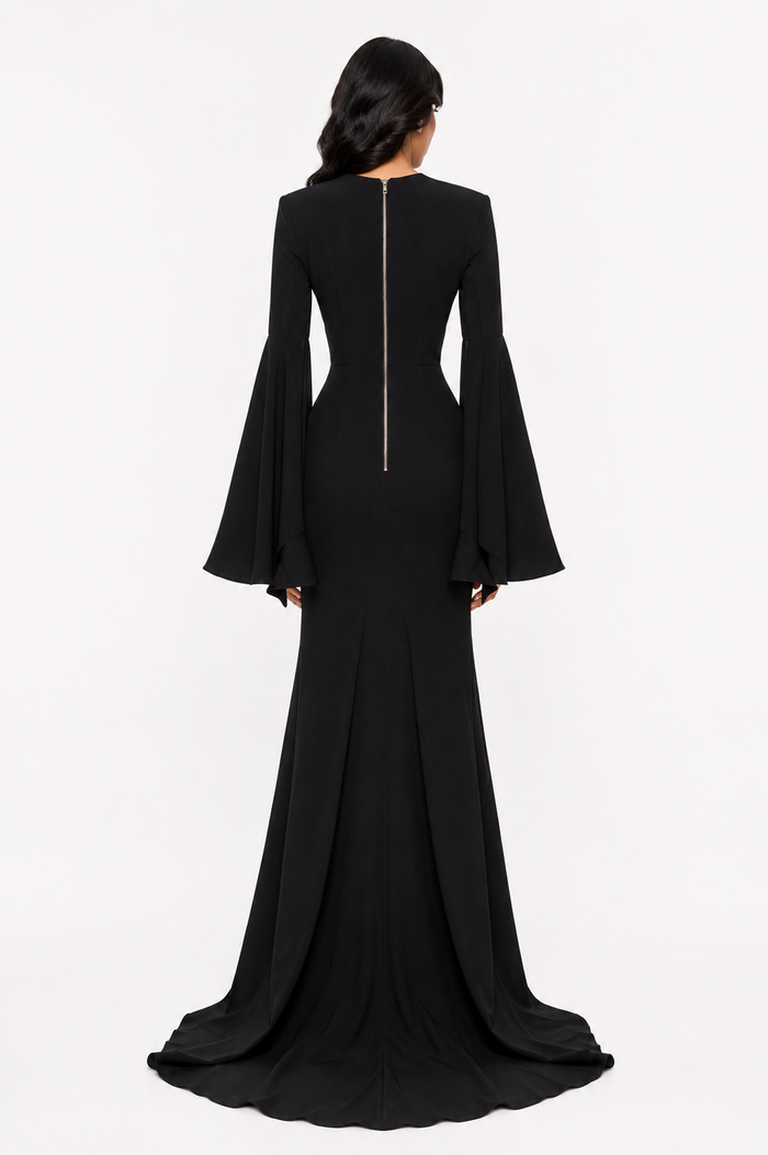 Noir Plunge Mermaid Dress – Eclipse