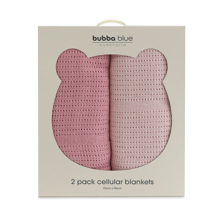 Nordic 2pk Cellular Blanket Dusty Berry/Rose - Bubba Blue Australia