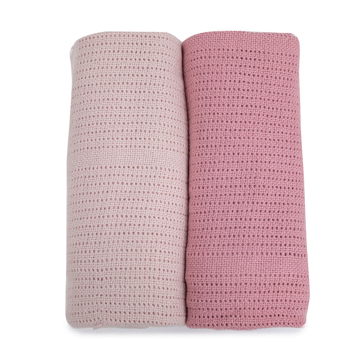 Nordic 2pk Cellular Blanket Dusty Berry/Rose - Bubba Blue Australia