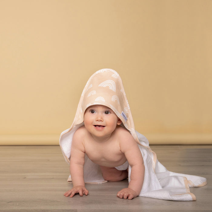 Nordic 2pk Hooded Towel Vanilla/Latte - Bubba Blue Australia