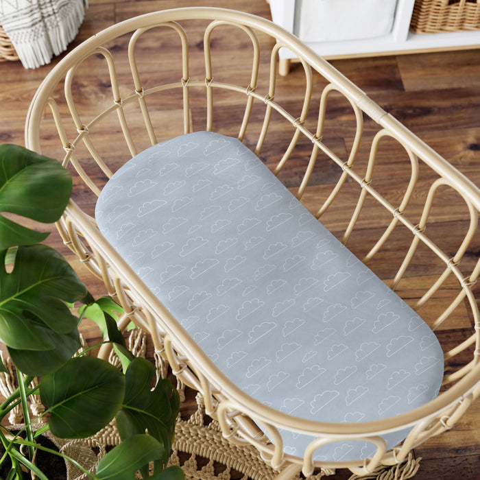 Nordic 2pk Jersey Bassinet Fitted Sheets Dusty Blue/Mint - Bubba Blue Australia