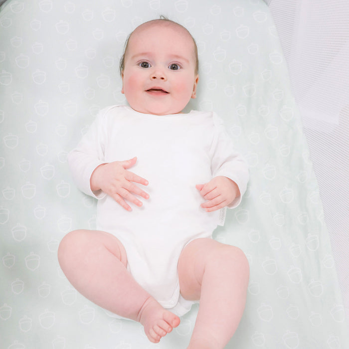 Nordic 2pk Jersey Co Sleeper/Bedside Sleeper Fitted Sheets Avocado/Forest - Bubba Blue Australia