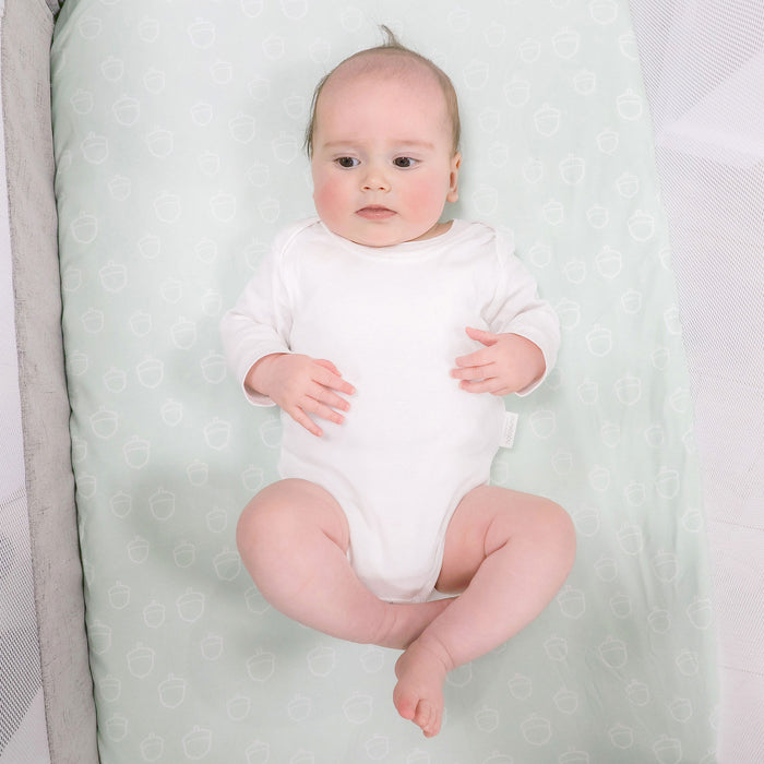 Nordic 2pk Jersey Co Sleeper/Bedside Sleeper Fitted Sheets Avocado/Forest - Bubba Blue Australia