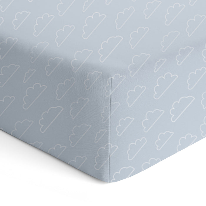 Nordic 2pk Jersey Cot Fitted Sheets Dusty Sky/Mint - Bubba Blue Australia