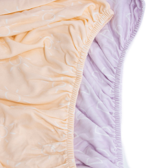Nordic 2pk Jersey Cot Fitted Sheets Peach/Lilac - Bubba Blue Australia
