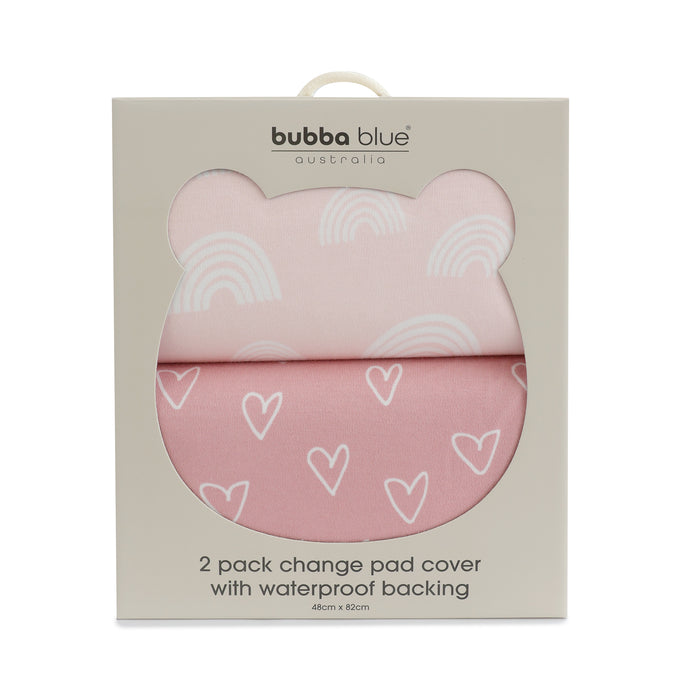 Nordic 2pk Waterproof Change Pad Covers Dusty Berry/Rose - Bubba Blue Australia