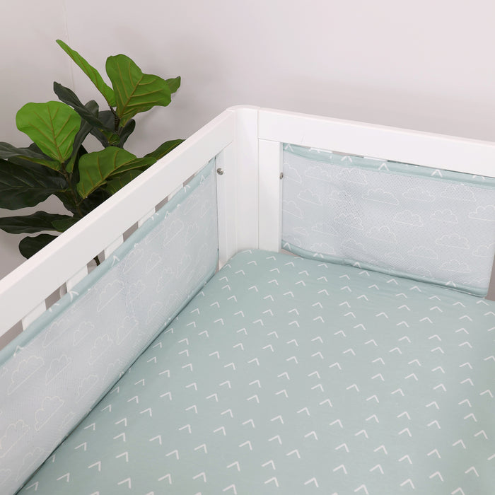Nordic Air+ Cot Liner Dusty Sky/Mint - Bubba Blue Australia