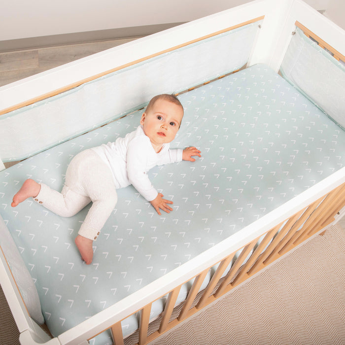 Nordic Air+ Cot Liner Dusty Sky/Mint - Bubba Blue Australia