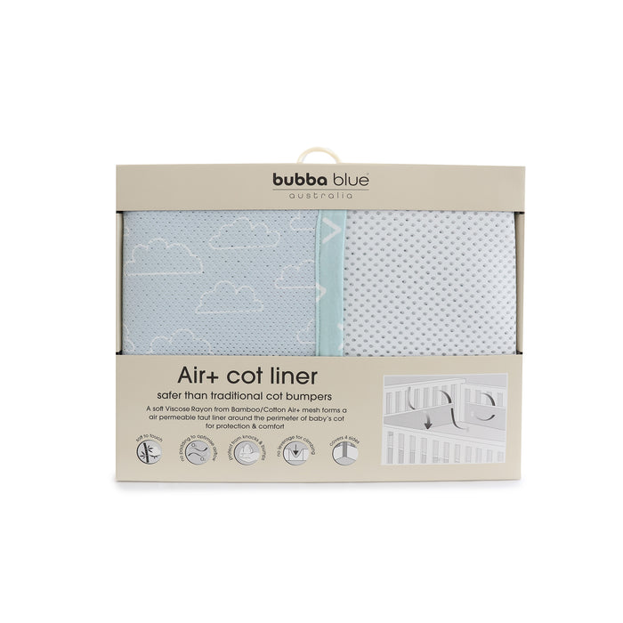 Nordic Air+ Cot Liner Dusty Sky/Mint - Bubba Blue Australia