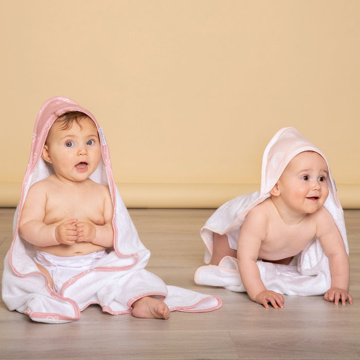 Nordic 2pk Hooded Towel Dusty Berry/Rose - Bubba Blue Australia