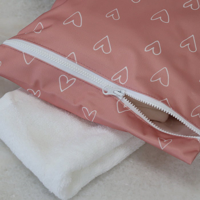 2x Nordic Wet Bag Bundle - Berry Hearts & Sand Rainbow - Bubba Blue Australia