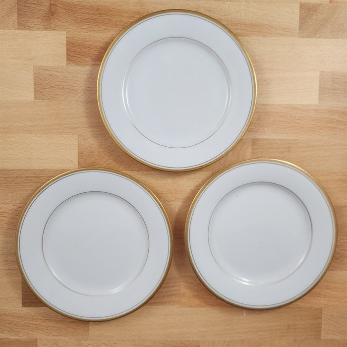 Noritake Goldart 5290 Set of 3 Dinner Plates Gold Trim Band 10.5"