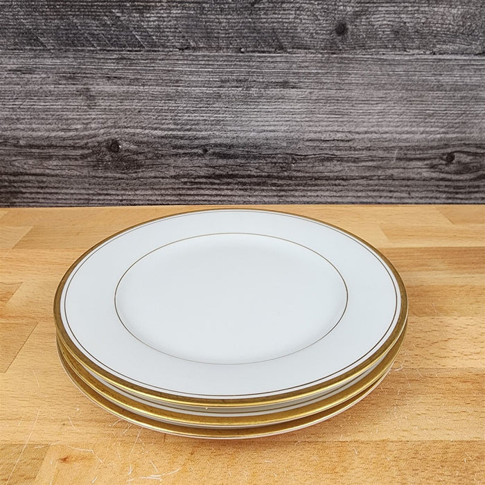 Noritake Goldart 5290 Set of 3 Dinner Plates Gold Trim Band 10.5"