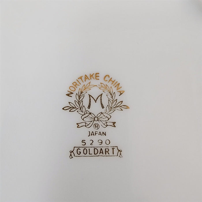 Noritake Goldart 5290 Set of 3 Dinner Plates Gold Trim Band 10.5"