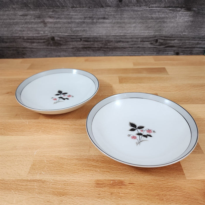 Noritake Grayson Sauce Bowl Set of 2 Fruit Dessert Vintage China Pink Flower
