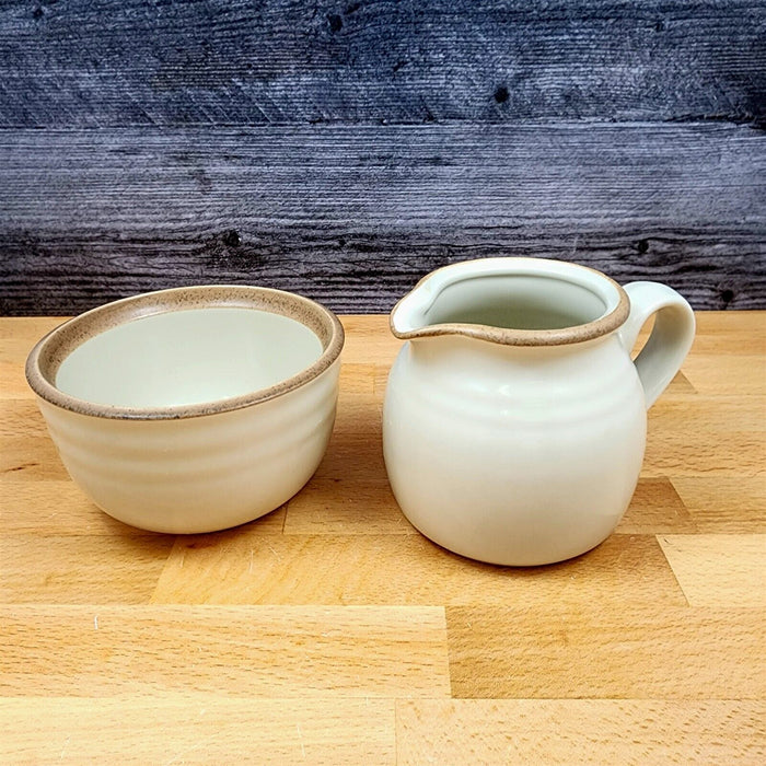 Noritake Madera Ivory Creamer and Sugar Set 8474 Stoneware Dinnerware Tableware
