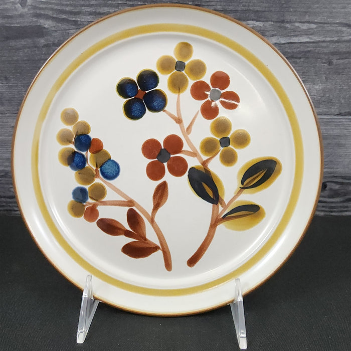 Noritake October Fest Set of 2 Salad Plate Stoneware Brown Blue Yellow Floral