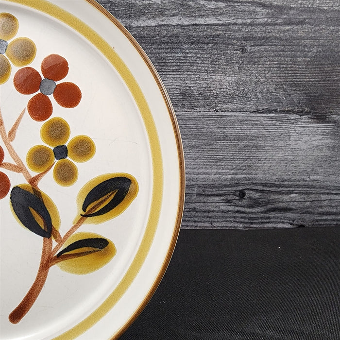 Noritake October Fest Set of 2 Salad Plate Stoneware Brown Blue Yellow Floral