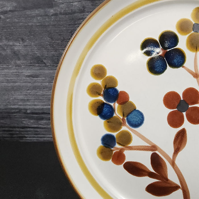 Noritake October Fest Set of 2 Salad Plate Stoneware Brown Blue Yellow Floral