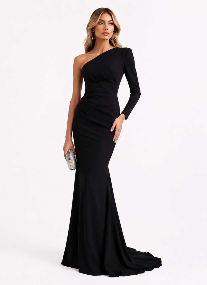 One-Shoulder Mermaid Gown – Noir