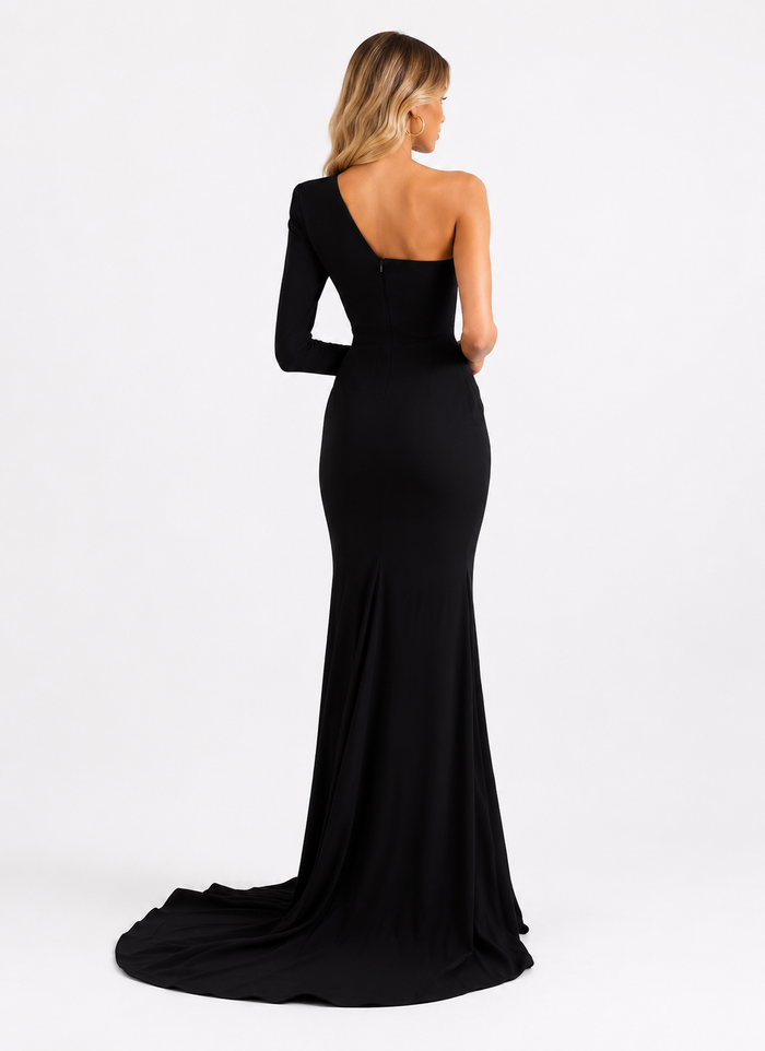 One-Shoulder Mermaid Gown – Noir