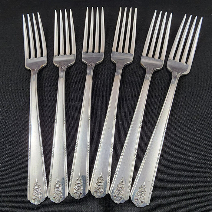 Oneida Community Forks Set of 6 Linda 1949 Silverplated Fork