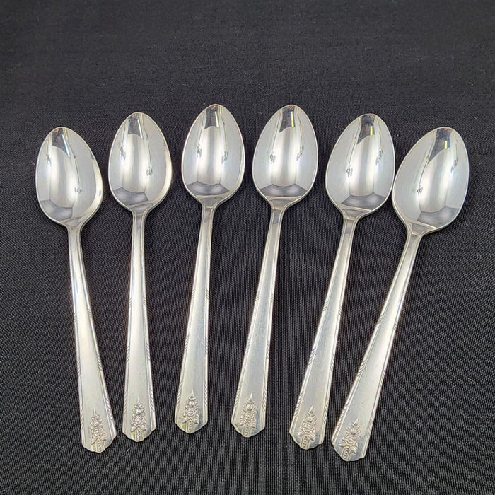 Oneida Community Teaspoons Set of 6 Linda 1949 Silverplated Spoons