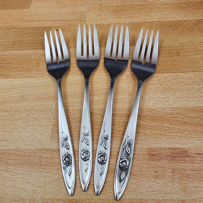 Oneida MY ROSE Salad Fork Set of 4 Community Stainless Flatware 6 1/4" (16cm)