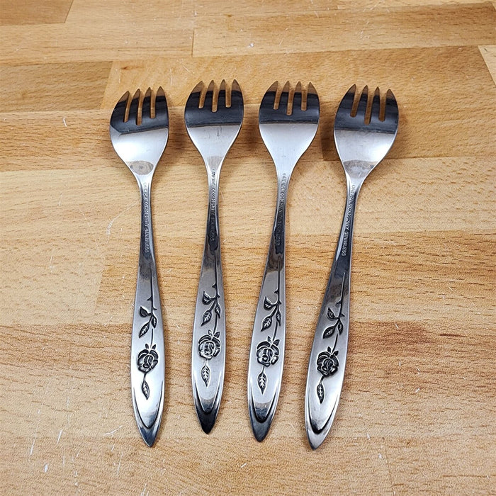Oneida MY ROSE Salad Fork Set of 4 Community Stainless Flatware 6 1/4" (16cm)