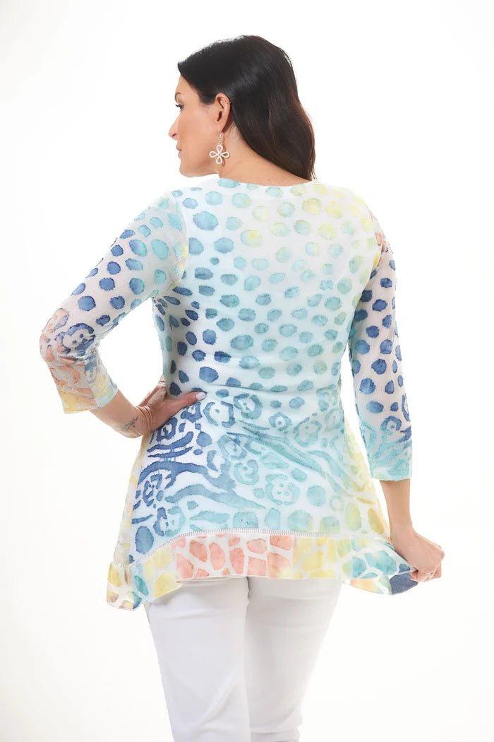 PATCHINGTON  3/4 Sleeve Burnout Texture Top