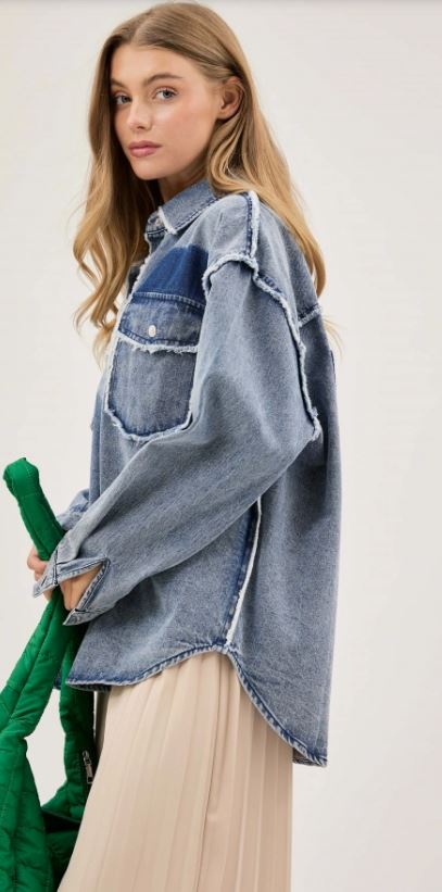 Peace Embroidered Denimm Jacket